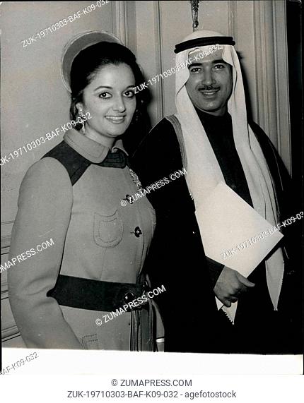 Mar. 03, 1971 - Kuwaiti Ambassador presents credentials; The new Kuwaitti Ambassador, H.E. Mr. Ahmad Abdul Wahhub Al-Nakib