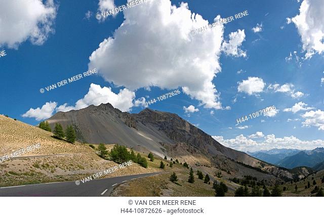 Col d'Izoard, Casse Déserte, Briançonnais, Hautes-Alpes, France, Landscape, Summer, Mountains, Hills, clouds, France, Horizontal