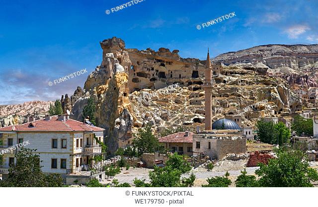 Pictures & images of the cave town houses in the rock formations of Cavusin, near Goreme, Cappadocia, Nevsehir, Turkey