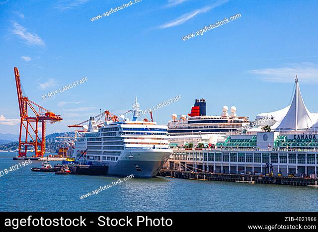 View of the Vancouver cruise ship terminal in British Columbia Canada