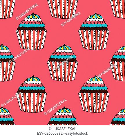 Seamless pattern Handdrawn doodle cake icon. Hand drawn black sketch. Sign  symbol. Decoration element. White background. Isolated. Flat design. Vector  illustration Stock Vector | Adobe Stock