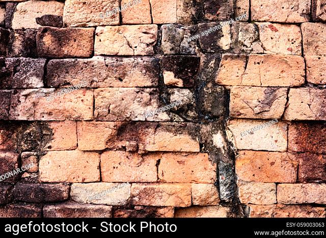 brick wall of sandstone as background