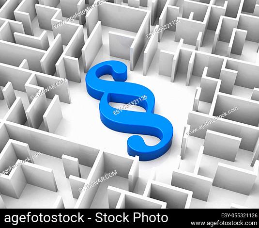 3d generated picture of a blue paragraph inside a maze