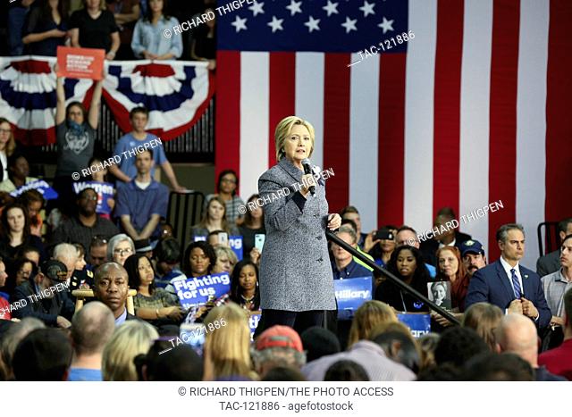 Hillary Clinton visits Charlotte, NC on March 14th, 2016 at the Grady Cole Center to campaign one day before Primary Day