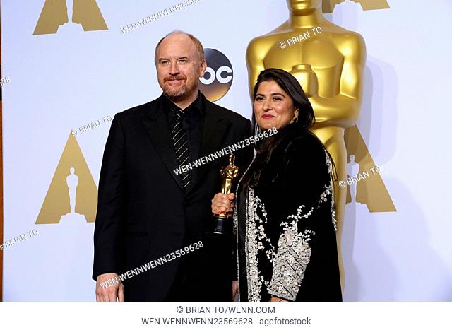 The 88th Oscars live from the Dolby Theatre - Press Room Featuring: Louis C.K., Sharmeen Obaid-Chinoy Where: Los Angeles, California