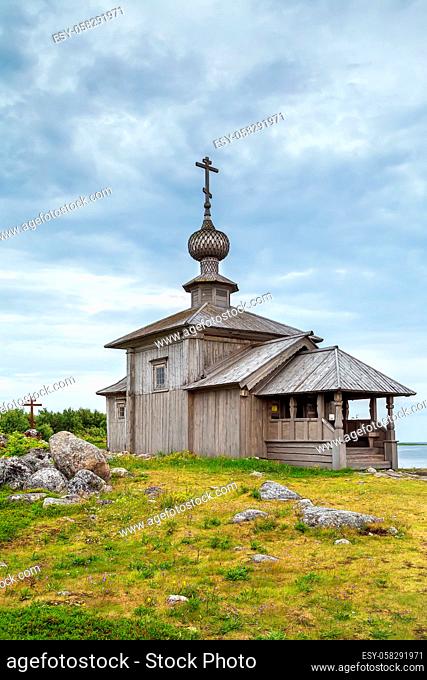 Wooden Church of St. Andrew on Big Zayatsky island, Russia