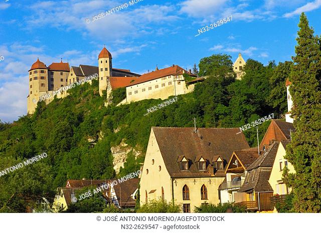 Harburg, Swabia, Harburg castle, Woernitz river, Romantic Road, Romantische Strasse, Bavaria, Germany, Europe