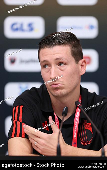 Belgium's Hans Vanaken pictured during a press conference of the Belgian national soccer team the Red Devils, at the Hilton Salwa Beach Resort, in Abu Samra