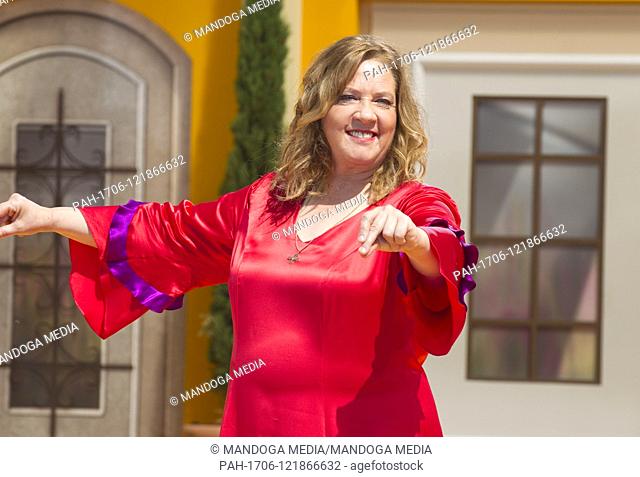 Europapark, Germany - June 30, 2019: Immer wieder Sonntags, ARD / SWR Television Show with Singer Kathy Kelly from the Kelly Family | usage worldwide