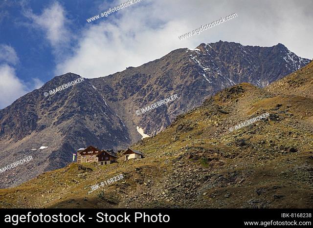 Refuge, Breslauer Hütte in the Ötztal Alps, Vent, Sölden, Ötztal, Tyrol, Austria, Europe