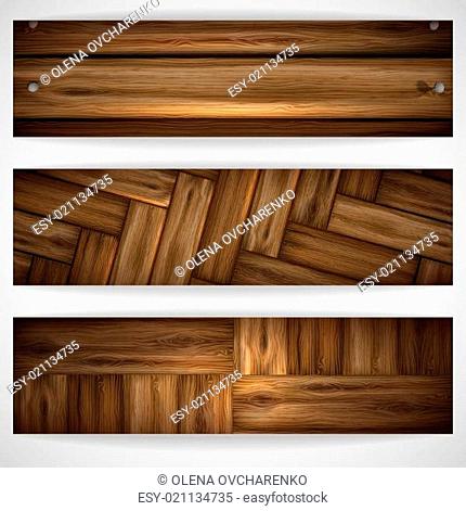 Wooden texture banner