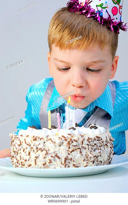 Beautiful little boy celebrates birthday