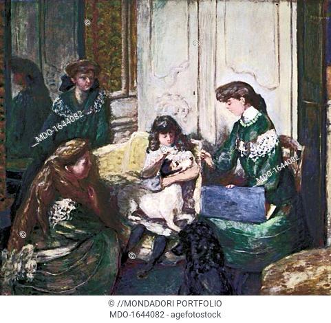 Natanson Girls (Les filles de M. Natanson), by Pierre Bonnard, 1910, 20th Century, oil on canvas, 125 x 140 cm. Private collection. Whole artwork view
