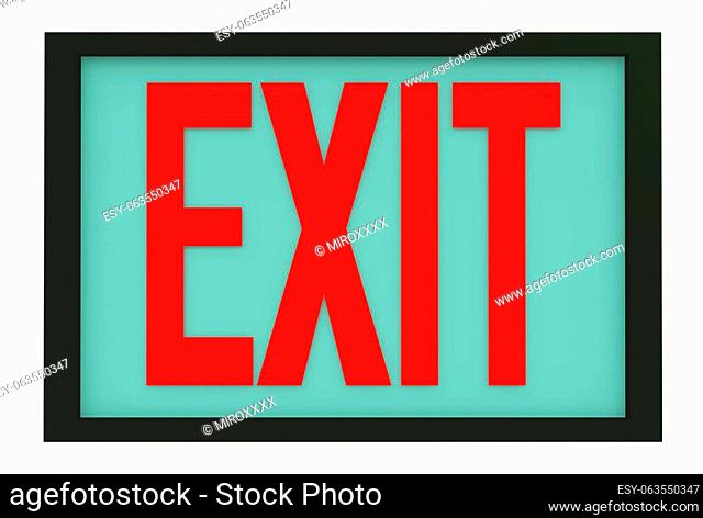Computer generated 3D illustration with an Exit sign isolated on white background