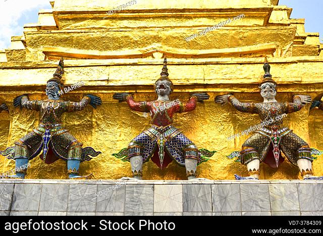 Bangkok, Wat Phra Kaew on The Grand Palace. Thailand