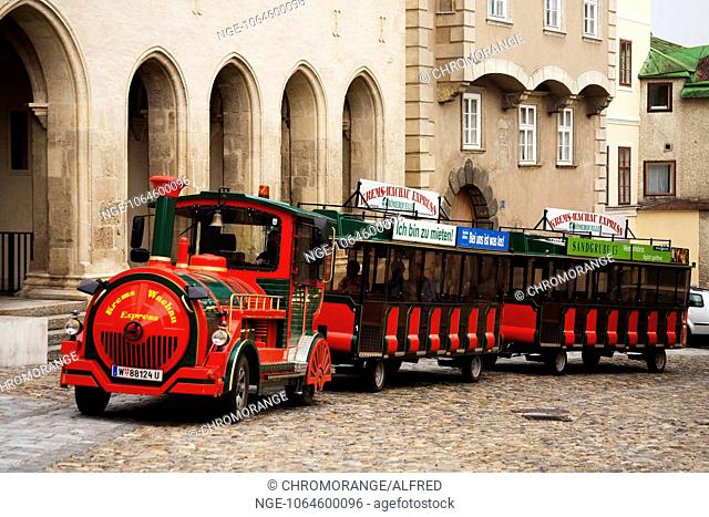 / tourist train in old town in Krems, Wachau Region, Lower Austria, Autria, Europe
