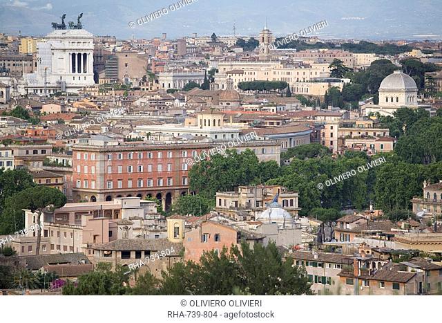 View of Rome from the Gianicolo Hill, Rome, Lazio, Italy, Europe