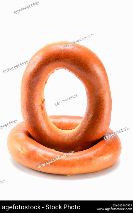 bagel on white background with soft shadow