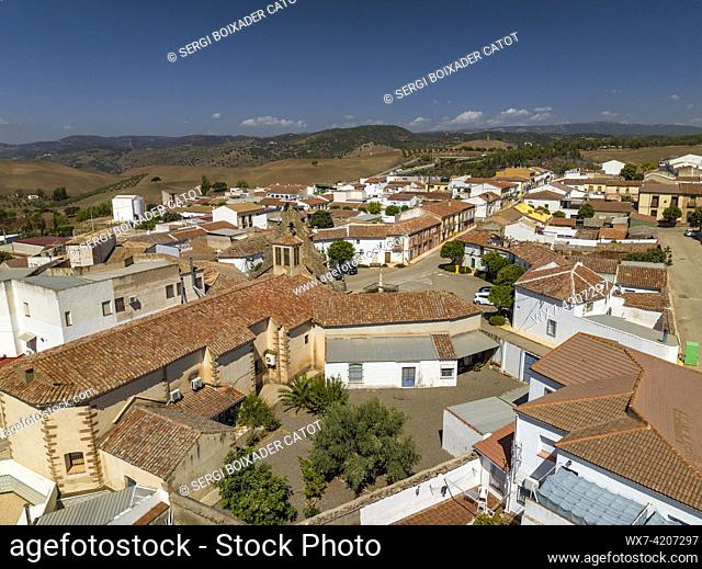 Aerial view of the town of Las Navas de Tolosa (Jaén, Andalusia, Spain)