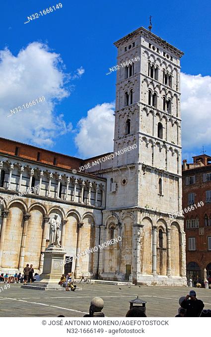San Michele in Foro church, Piazza San Michele square, Lucca, Tuscany, Italy, Europe