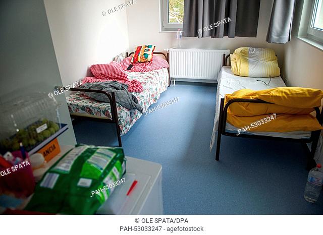 A room at the new refugee residence 'Auf der Bult' in Hanover, Germany, 21 October 2014. The refugee home was officially opened on 21 October 2014