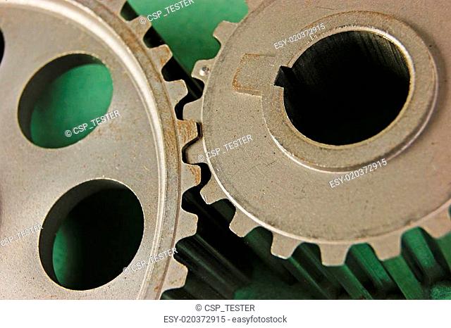 gears on a green background