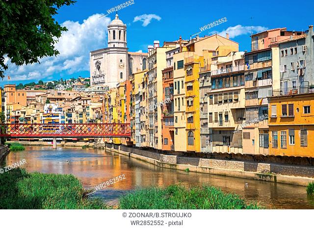 Cityscape of Girona, Catalonia, Spain