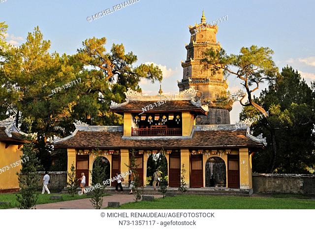Vietnam, Thua Thien Hue, Hue, classified World Heritage by UNESCO, Thien Mu Pagoda Pagoda of the Heavenly Lady