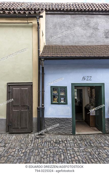 The house where Franz Kafka lived, Golden Lane, Prague Castle. Czech Republic