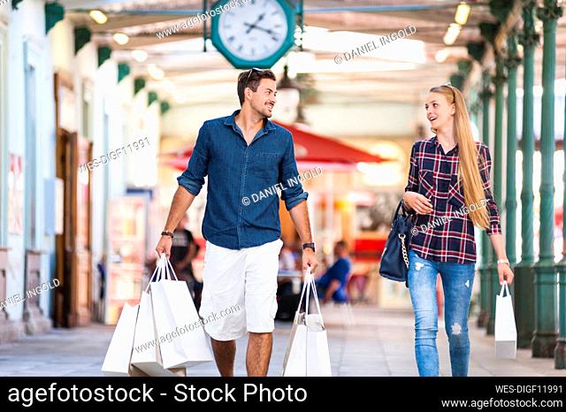 Young couple on a shopping spree