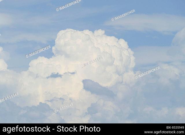 White spring clouds, blue sky, Germany, Europe