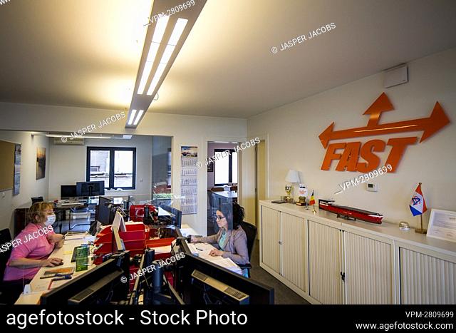Illustration shows the desk office of Fast Lines, logistics and warehousing specialist, company plant at the Antwerp harbour, Tuesday 08 June 2021