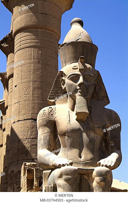 Egypt, Luxor, Amun-Tempel,  Statue, detail,  Africa, head Egypt, sight, destination, temple installation, Amun temples, Luxor-Tempel, sanctuary, ruin, remains
