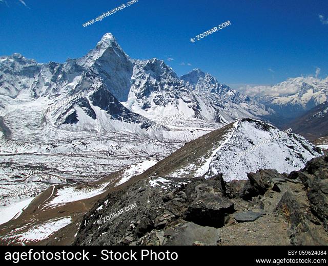 Ama Dablam, high mountain in the Himalayas