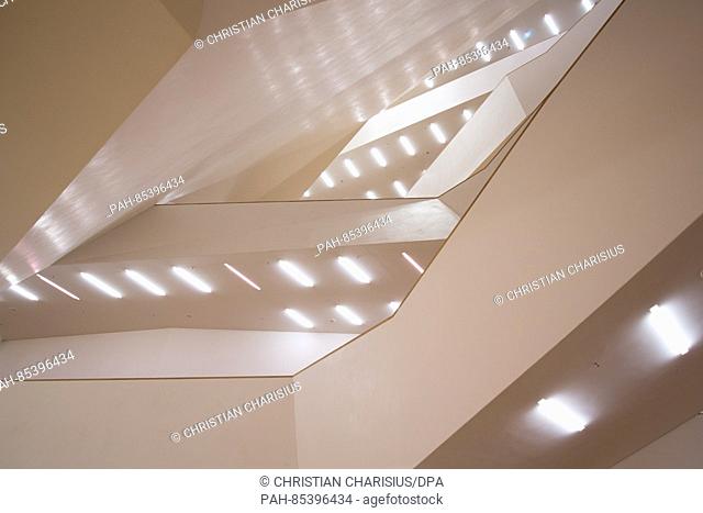 View of the staircases, photographed during a press tour through the Elbphilharmonie in Hamburg, Germany, 4 November 2016