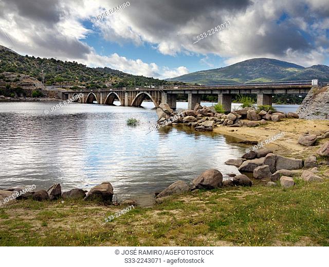 Gaznata bridge over Burguillo reservoir. Avila. Castilla Leon. Spain. Europe