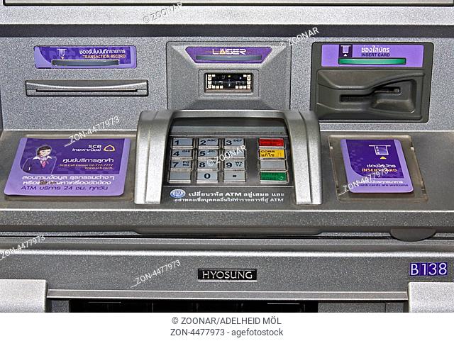 Tastatur eines Geldautomaten, Thailand, Südostasien Keyboard of an ATM, Thailand, Southeast Asia
