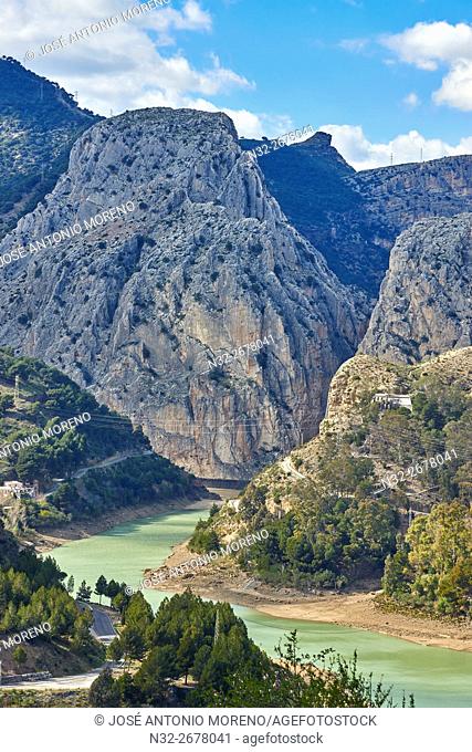 Desfiladero de lo Gaitanes. The Kings Pathway, Caminito del rey, El Chorro Gorges, Ardales, Malaga Province, Andalusia, Spain