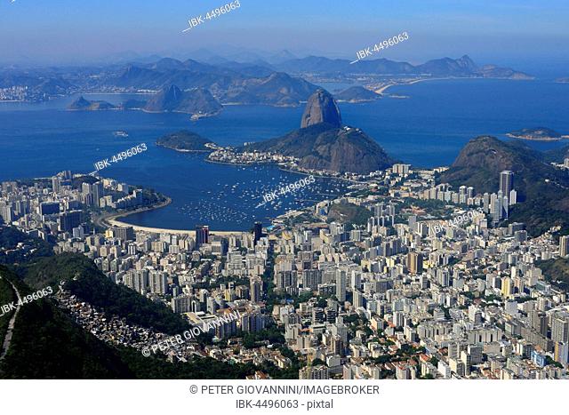 View of the city and Sugar Loaf Mountain, Corcovado, Rio de Janeiro, Brazil