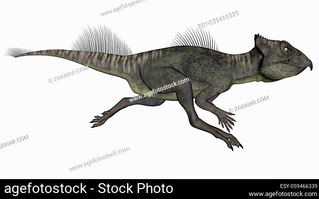 Archaeoceratops dinosaur running isolated in white background - 3D render