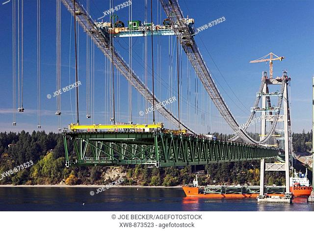 Construction of the new Tacoma Narrows Bridge