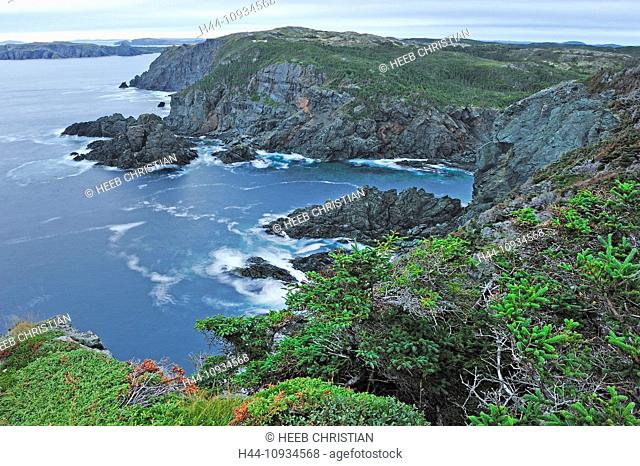 Rugged, rocky, coastline, Long Point Lighthouse, Crow Head, Newfoundland, Canada, landscape