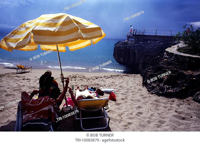 Playa Chiquita Dominican Republic People Under Beach Umbrella