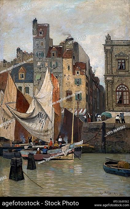 Thaulow Frits - High Tide Le Havre - Norwegian School - 19th Century