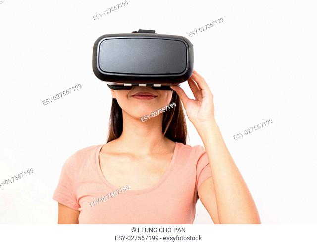 Young asian woman use of virtual reality device