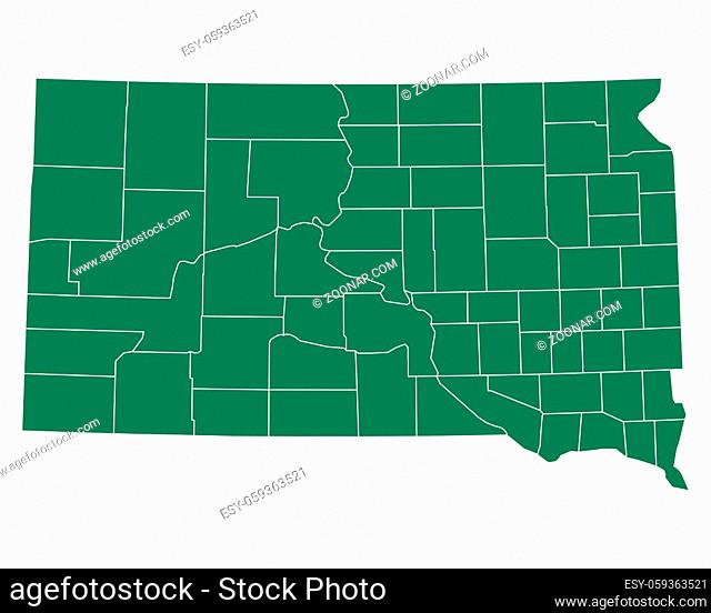 Karte von South Dakota - Map of South Dakota