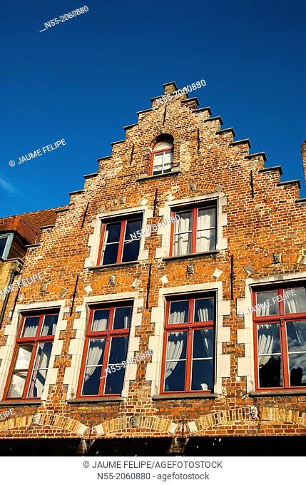 House facade. Bruges, West Flanders, Belgium