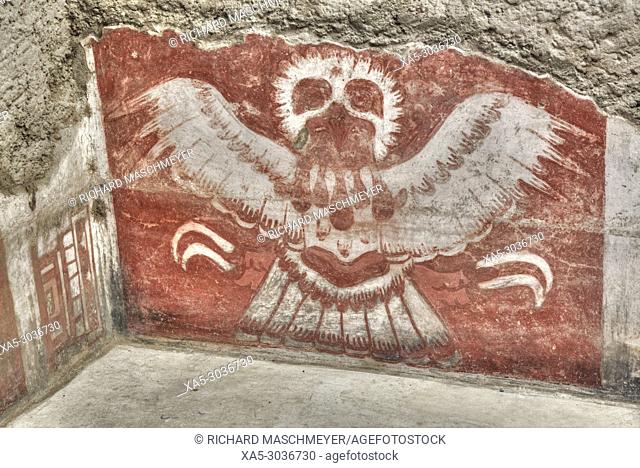 Wall Mural of Eagle, Palace of Tetitla, Teotihuacan Archaeological Zone, State of Mexico, Mexico