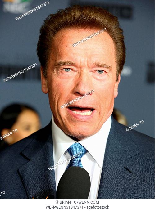 Celebrities attend a press junket for NBC's 'Celebrity Apprentice' at The Fairmont Miramar Hotel & Bungalows Featuring: Arnold Schwarzenegger Where: Santa...