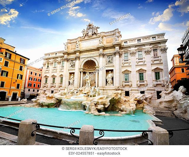 Beautiful Fountain de Trevi in Rome, Italy